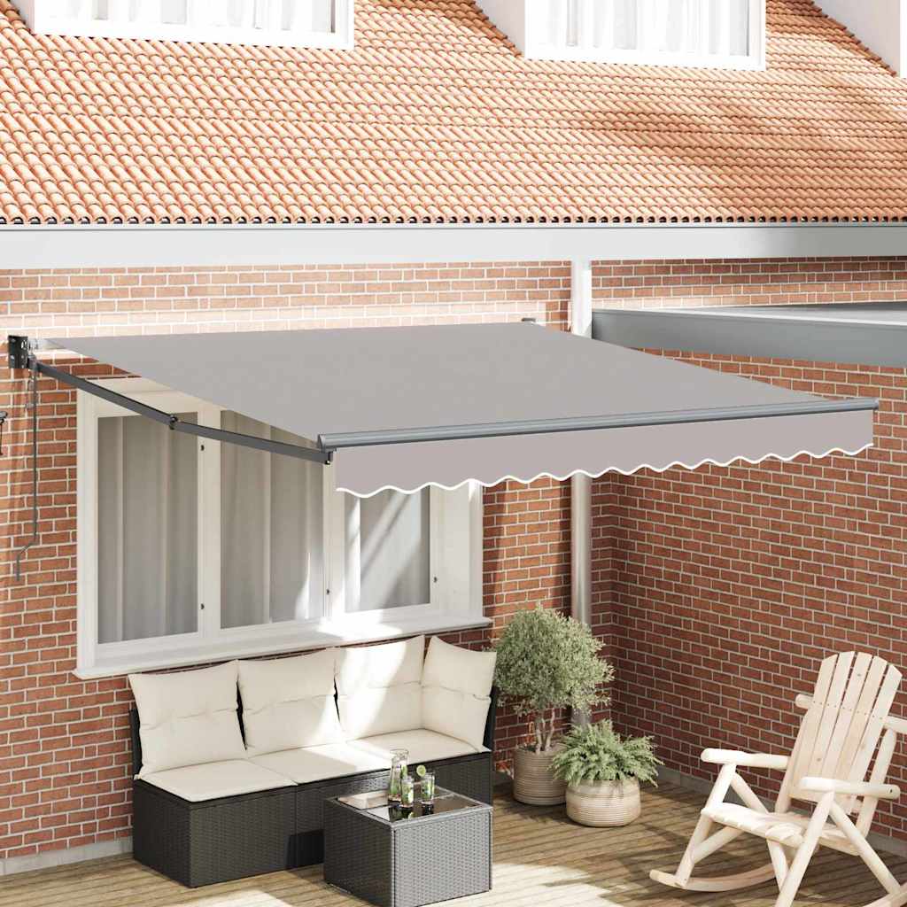 Tenda Retrattile Grigio chiaro 350 x 250 cm Tessuto - homemem39