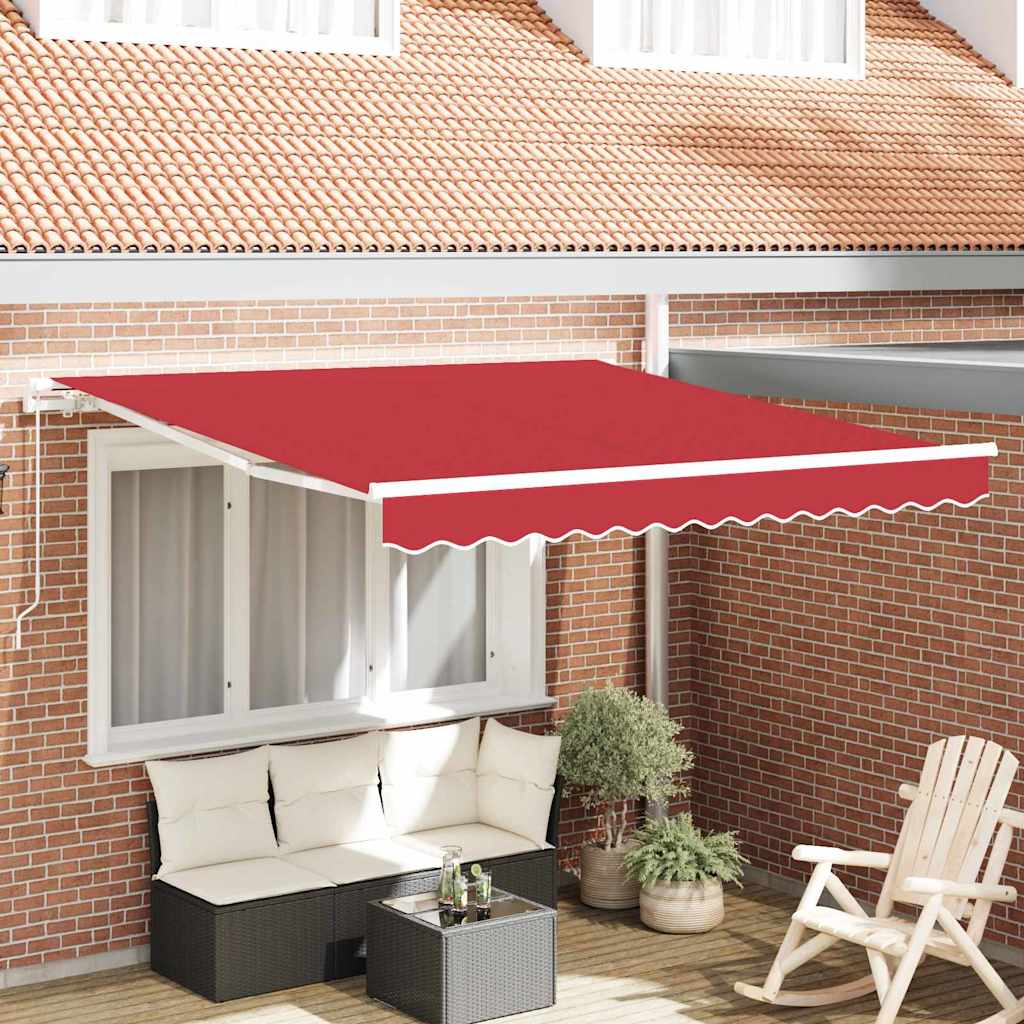 Tenda Retrattile Rosso 350 x 250 cm Tessuto - homemem39