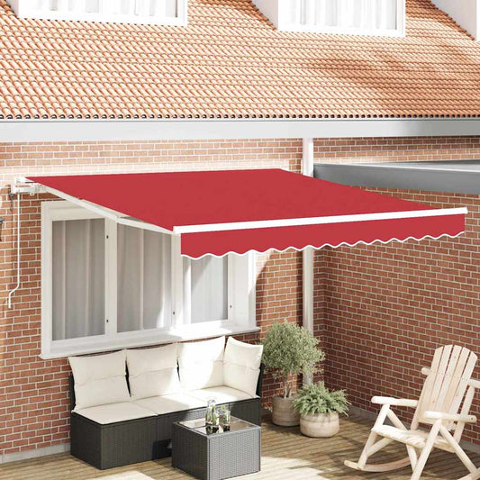 Tenda Retrattile 350 x 250 cm Rosso - homemem39
