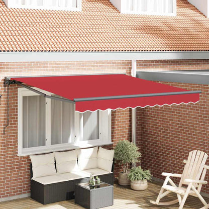 Tenda Retrattile Rosso 350 x 250 cm Poliestere e Metallo