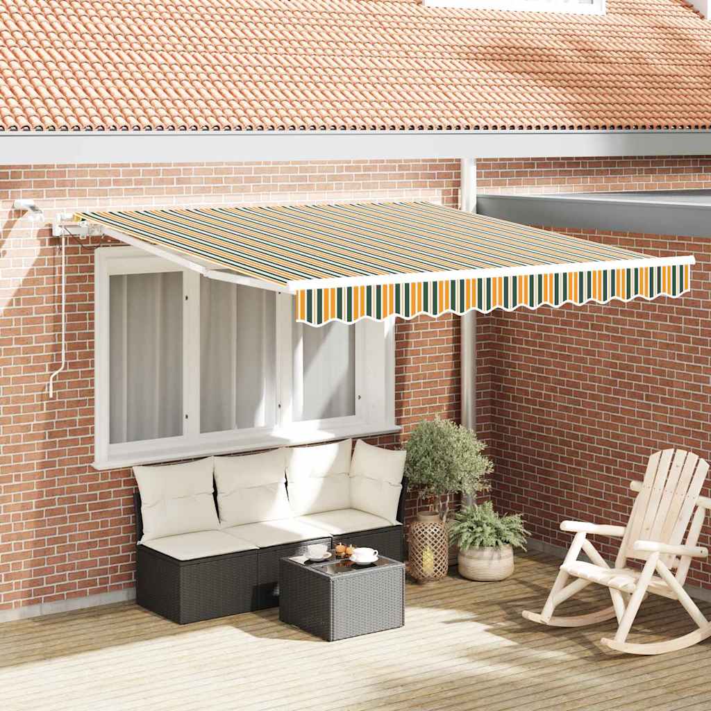 Tenda retrattile Verde e Giallo 350 x 250 cm Poliestere | homemem39