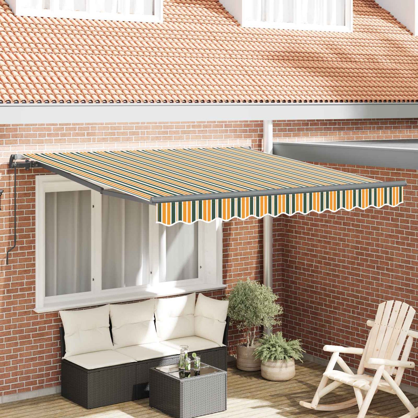 Tenda retrattile Verde e giallo 350 x 250 cm | homemem39