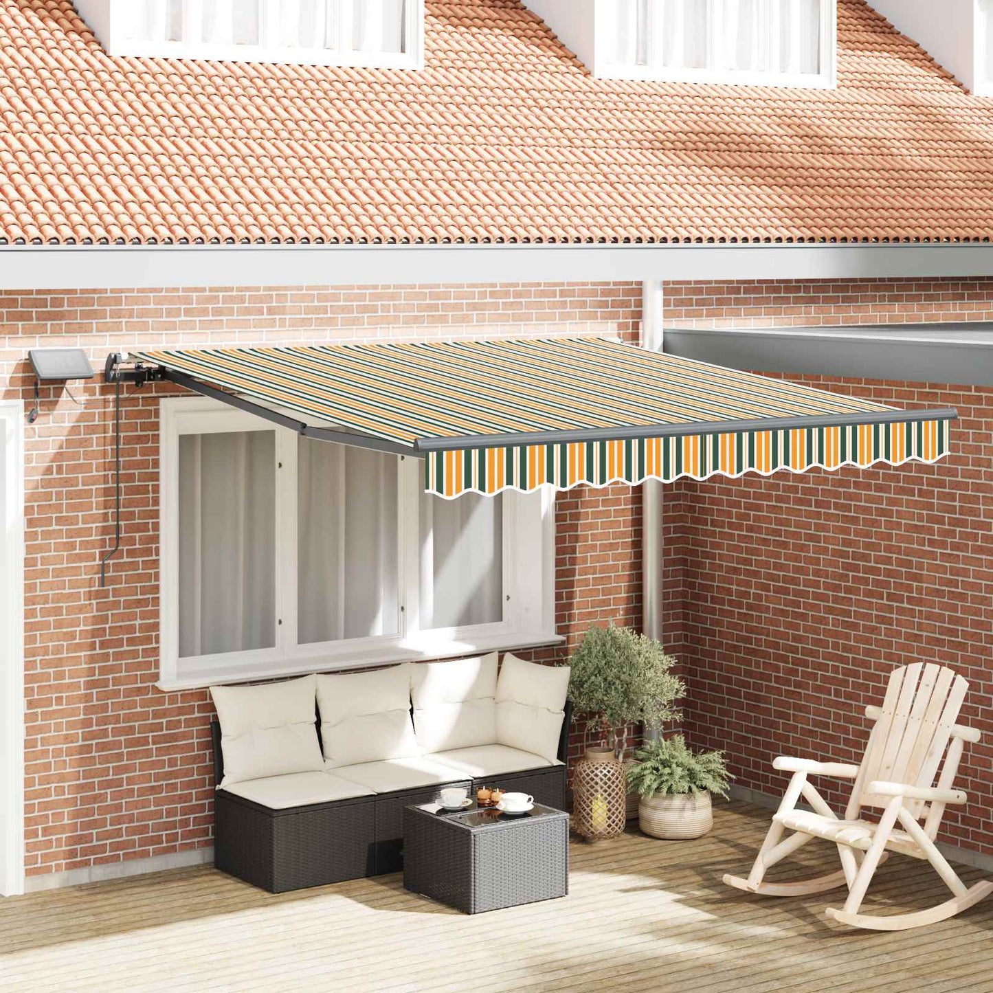 Tenda retrattile Verde e giallo 350 x 250 cm | homemem39