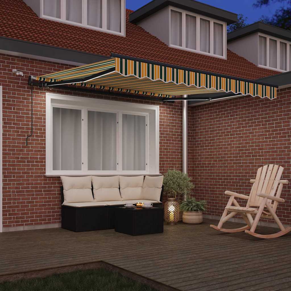 Tenda retrattile Verde e giallo 350 x 250 cm Poliestere | homemem39