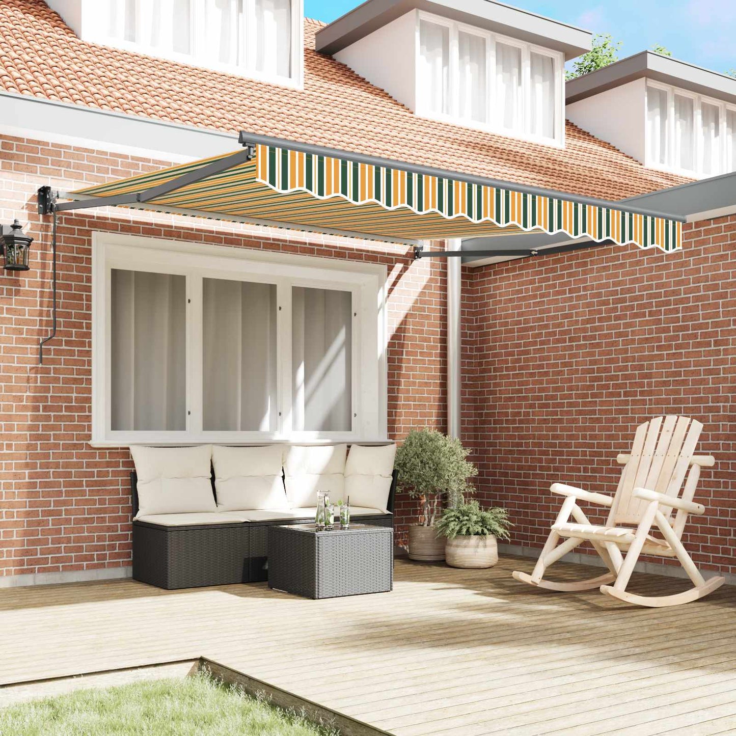 Tenda retrattile Multicolore 350 x 250 cm Poliestere e Metallo | homemem39