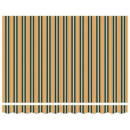 Tenda Retrattile Verde e Giallo 350 x 250 cm Tessuto e Metallo