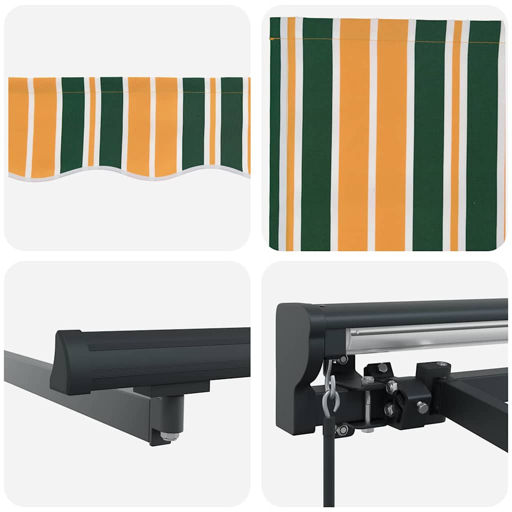 Tenda Retrattile Verde e Giallo 350 x 250 cm