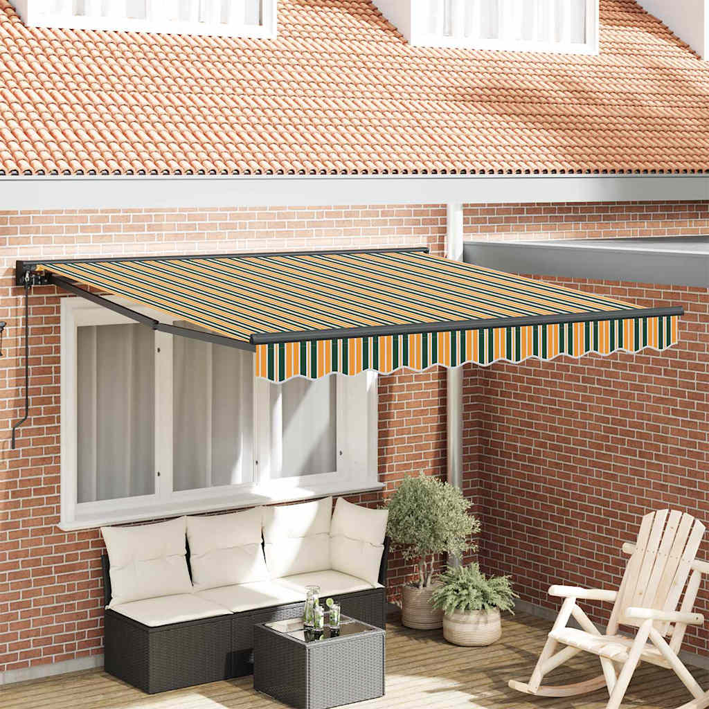 Tenda Retrattile Verde e Giallo 350 x 250 cm