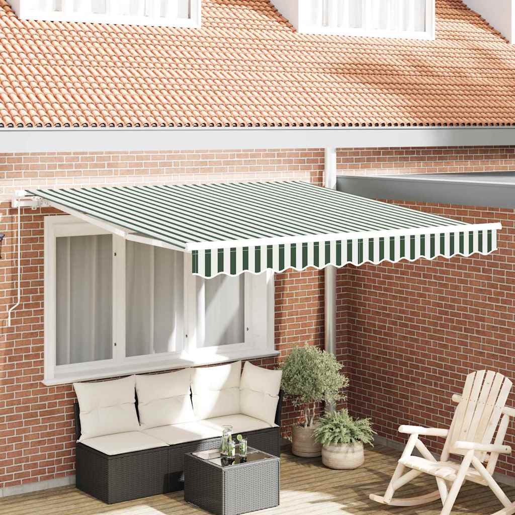 Tenda retrattile Verde e Bianco 350 x 250 cm | homemem39
