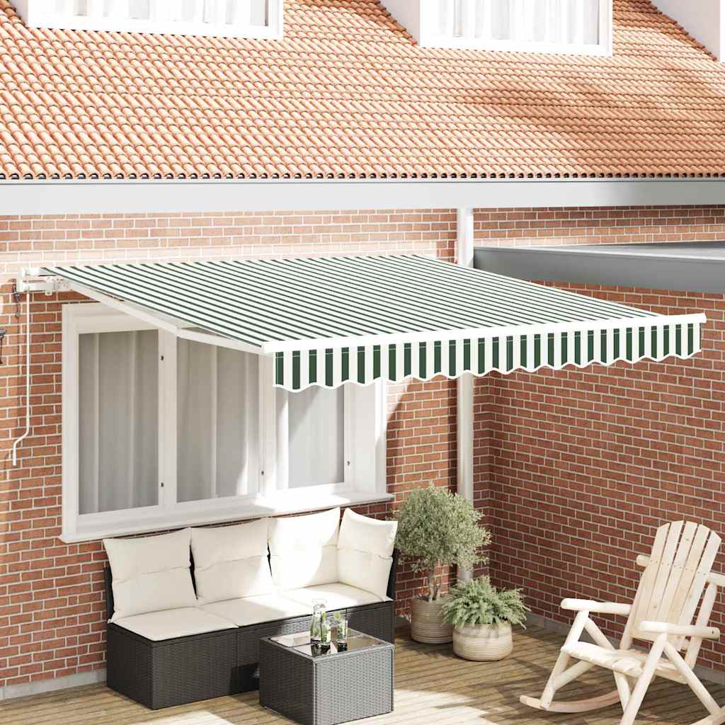 Tenda retrattile Verde e Bianco 350 x 250 cm | homemem39