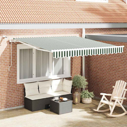 Tenda retrattile Verde e Bianco 350 x 250 cm Poliestere | homemem39
