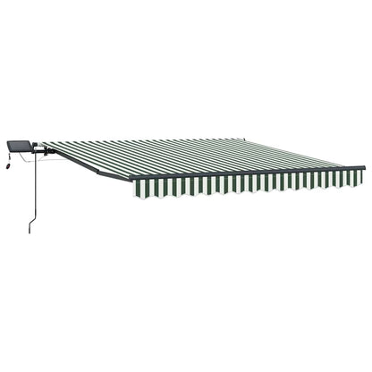 Tenda Retrattile Verde e bianco 350 x 250 cm Tessuto | homemem39