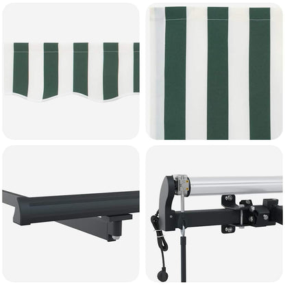 Tenda Retrattile Verde e Bianco 350 x 250 cm | homemem39
