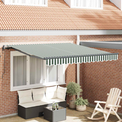 Tenda Retrattile Verde e Bianco 350 x 250 cm