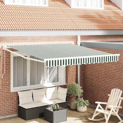 Tenda Retrattile Verde e Bianco 350 x 250 cm | homemem39