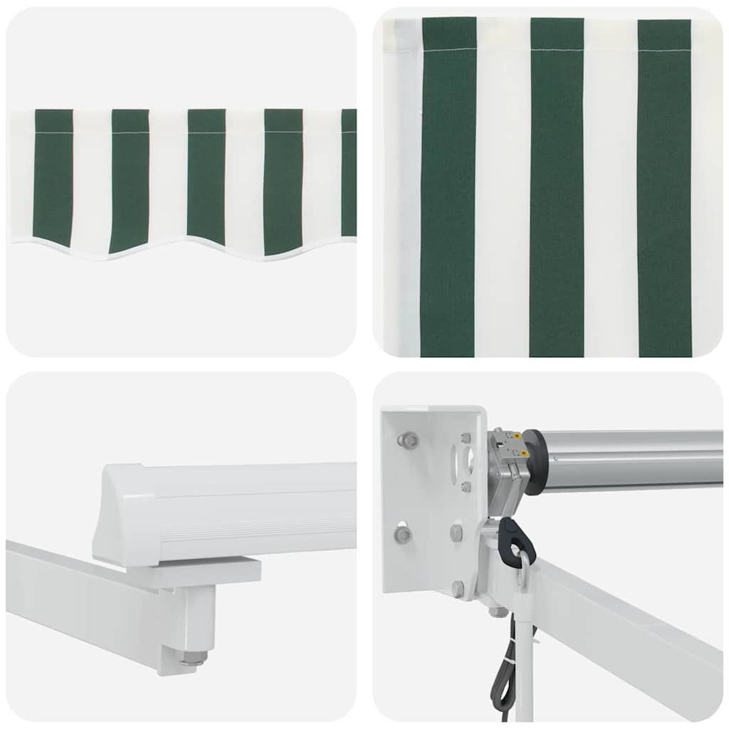 Tenda Retrattile Verde e Bianco 350 x 250 cm | homemem39