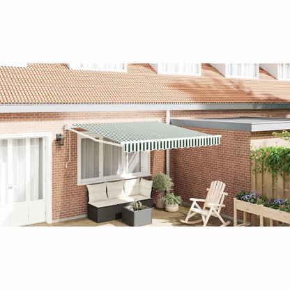 Tenda da Sole Verde e Bianco 350 x 250 cm Poliestere e Metallo