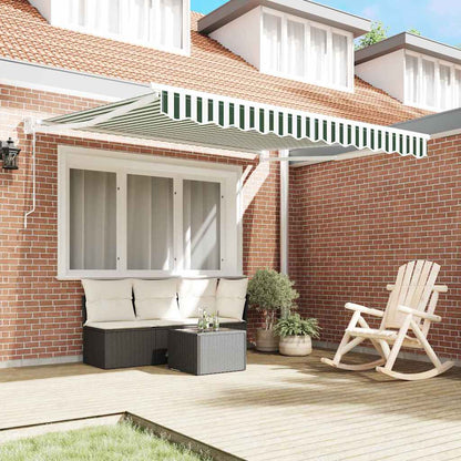 Tenda da Sole Verde e Bianco 350 x 250 cm Poliestere e Metallo