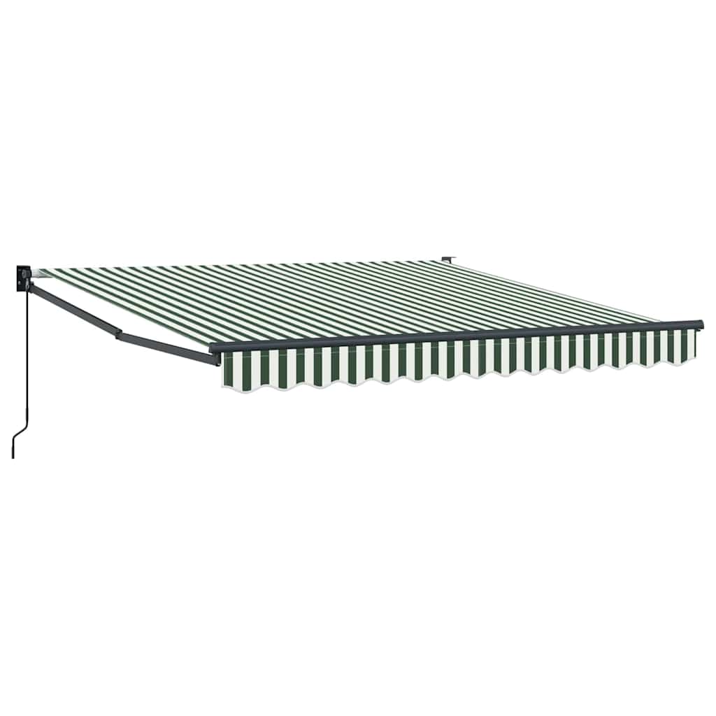 Tenda Retrattile Verde e Bianco 350 x 250 cm | homemem39