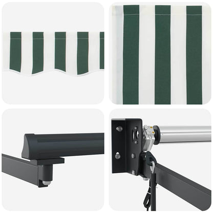 Tenda Retrattile Verde e Bianco 350 x 250 cm | homemem39