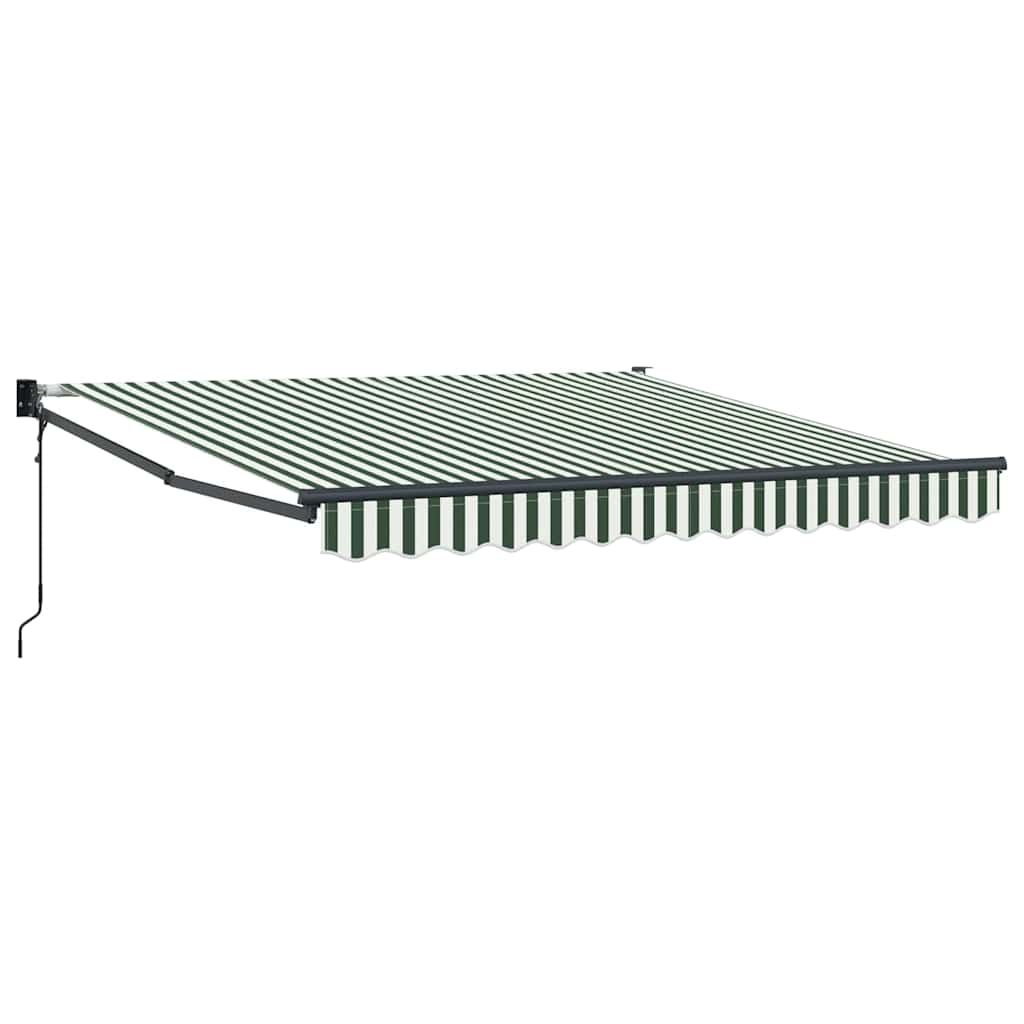 Tenda Retrattile Verde e Bianco 350 x 250 cm | homemem39