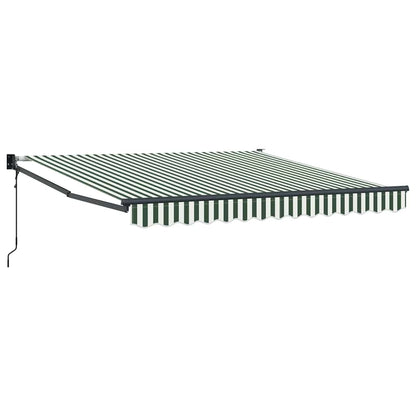 Tenda Retrattile Verde e Bianco 350 x 250 cm | homemem39