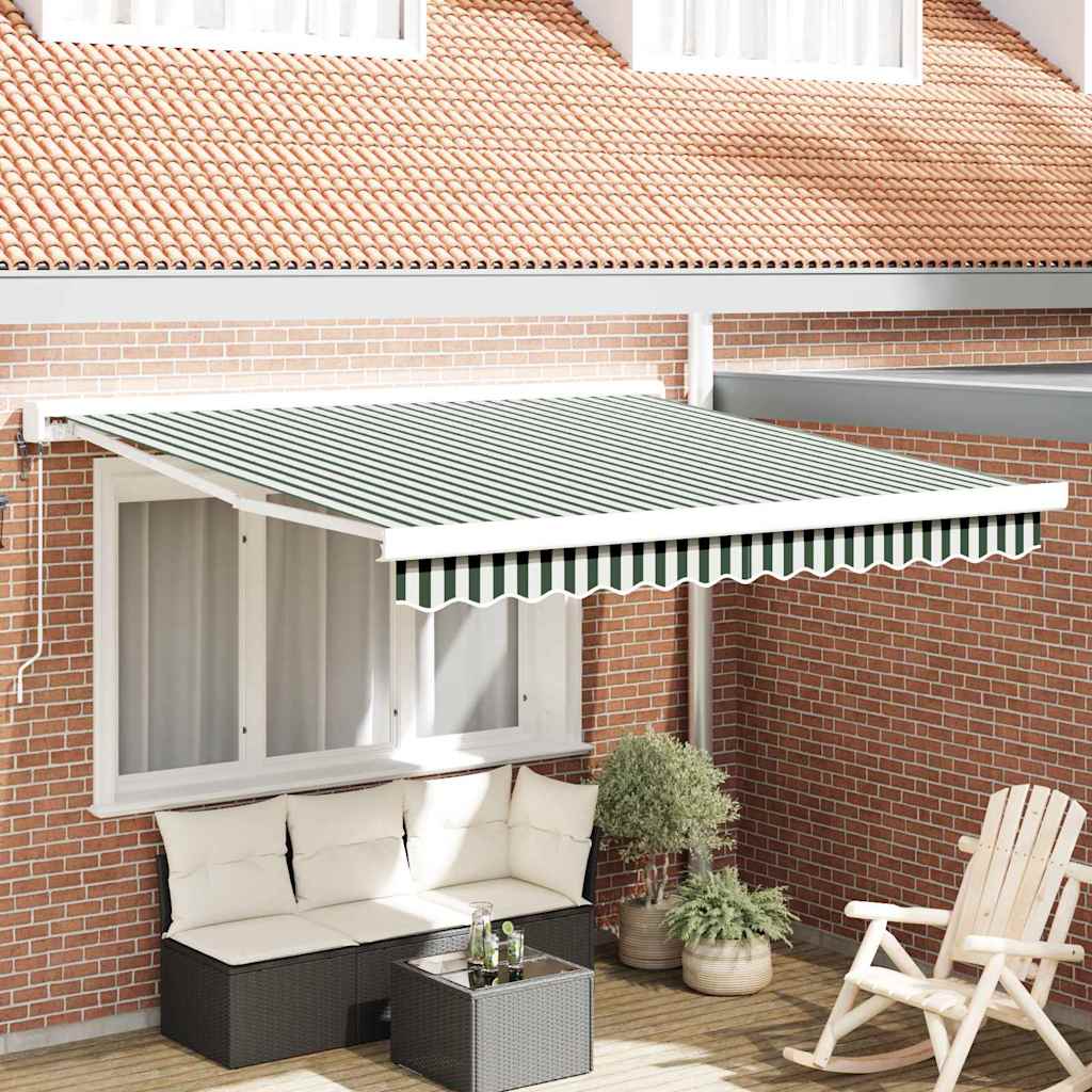 Tenda da Sole Verde e Bianco 350 x 250 x 165 cm