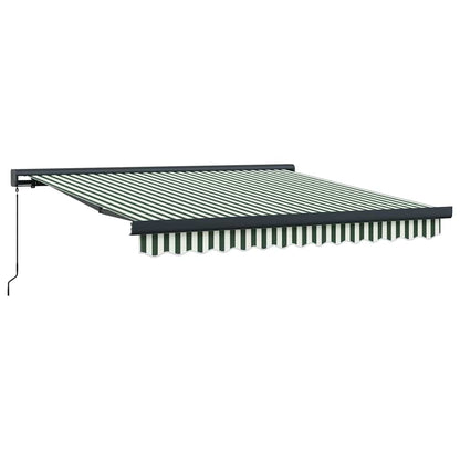 Tenda Retrattile Verde e Bianco 350 x 250 cm Tessuto e Metallo | homemem39
