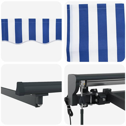 Tenda Retrattile Blu e Bianco 400 × 300 cm | homemem39