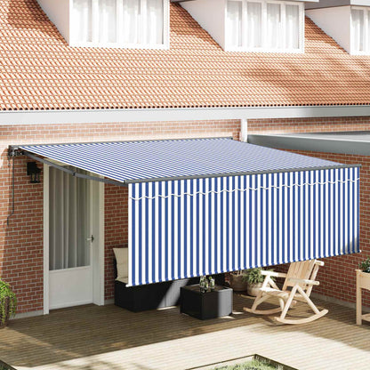 Tenda Retrattile Blu e Bianco 400 × 300 cm | homemem39