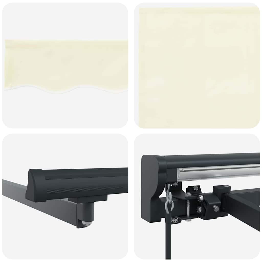 Tenda Retrattile Crema 400 × 300 cm Poliestere e Metallo