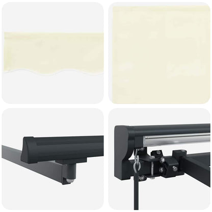 Tenda Retrattile Crema 400 × 300 cm Poliestere e Metallo