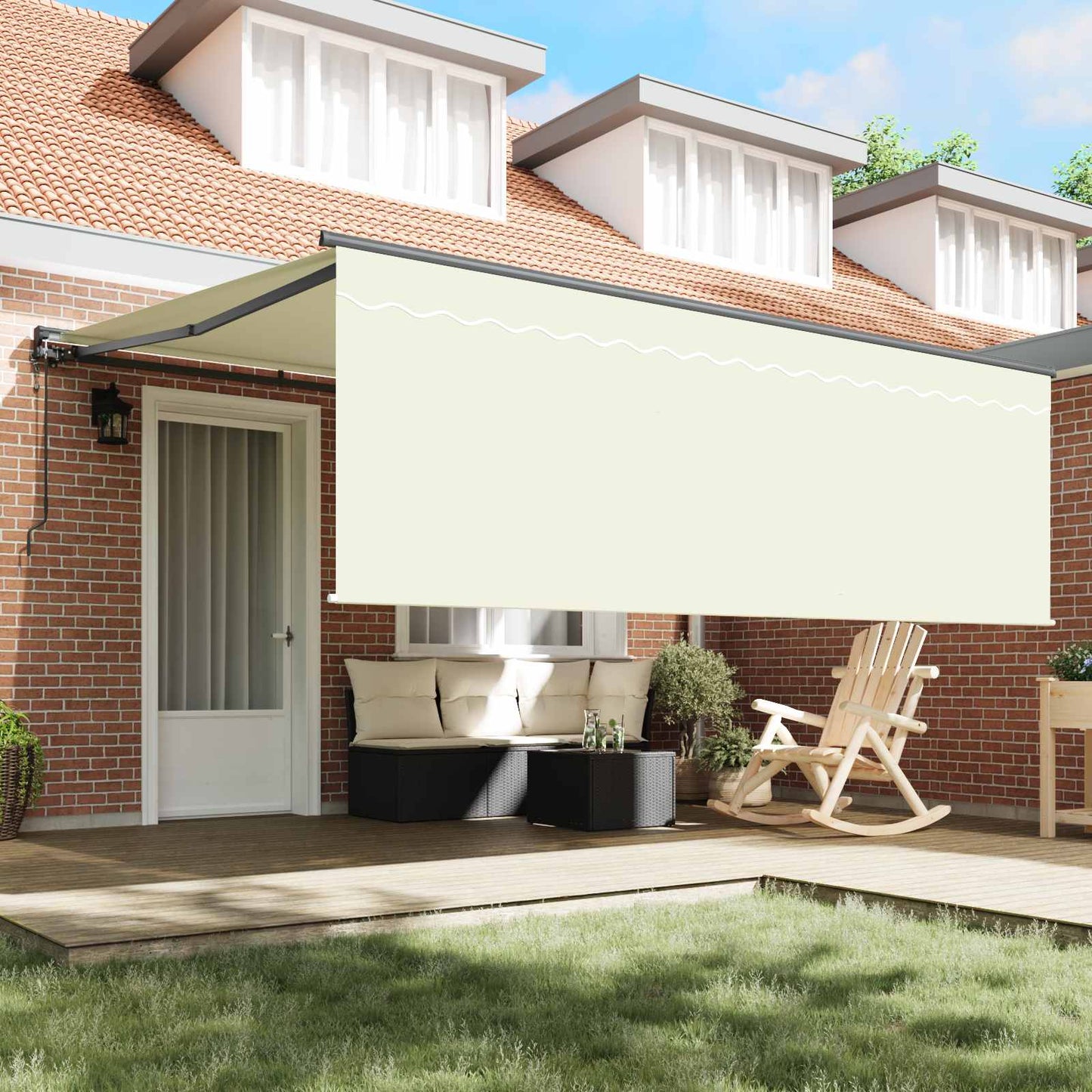 Tenda Retrattile Crema 400 × 300 cm Poliestere e Alluminio | homemem39