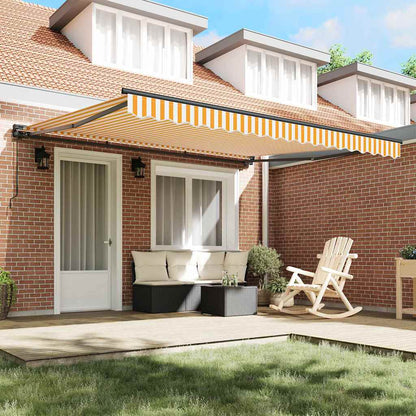 Tenda Retrattile Giallo e Bianco 400 × 300 cm