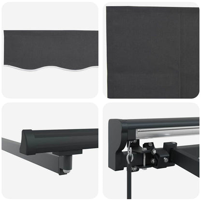 Tenda Retrattile Antracite 400 × 300 cm Poliestere e Alluminio