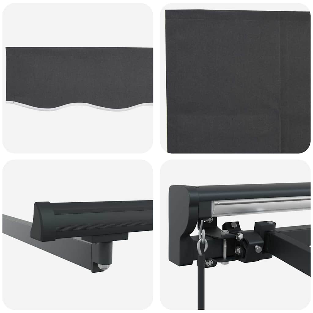 Tenda Retrattile Antracite 400 × 300 cm Poliestere e Alluminio | homemem39