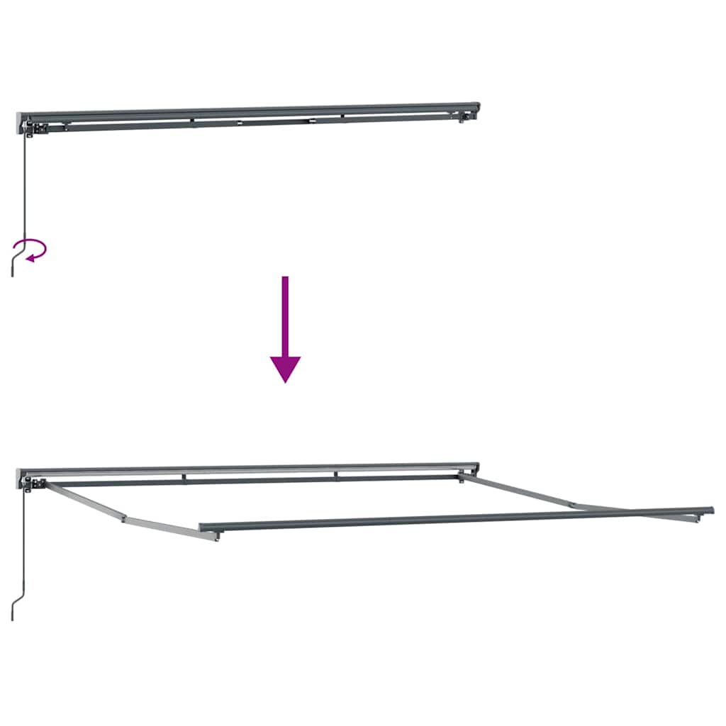 Tenda Retrattile Antracite 400 × 300 cm Poliestere e Alluminio