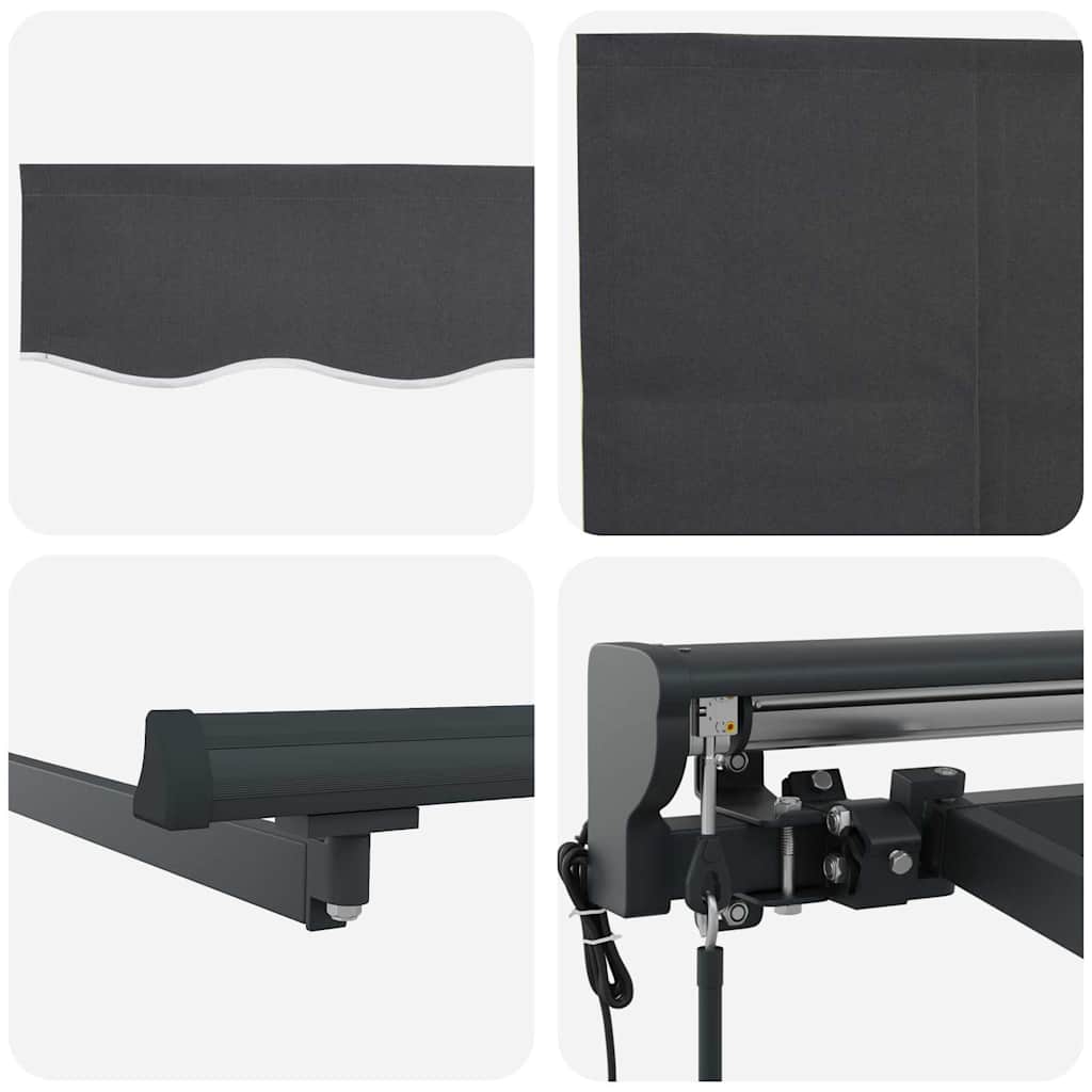 Tenda Retrattile Antracite 400 × 300 cm Poliestere e Alluminio | homemem39