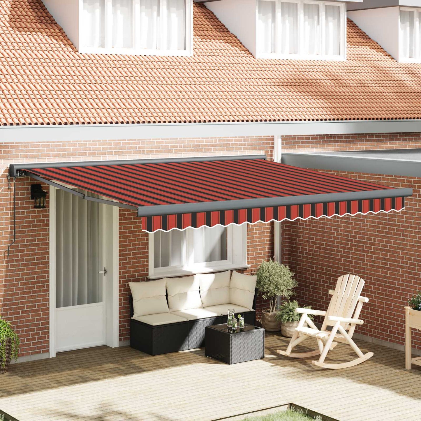Tenda da Sole Arancione e Marrone 400 x 300 x 165 cm