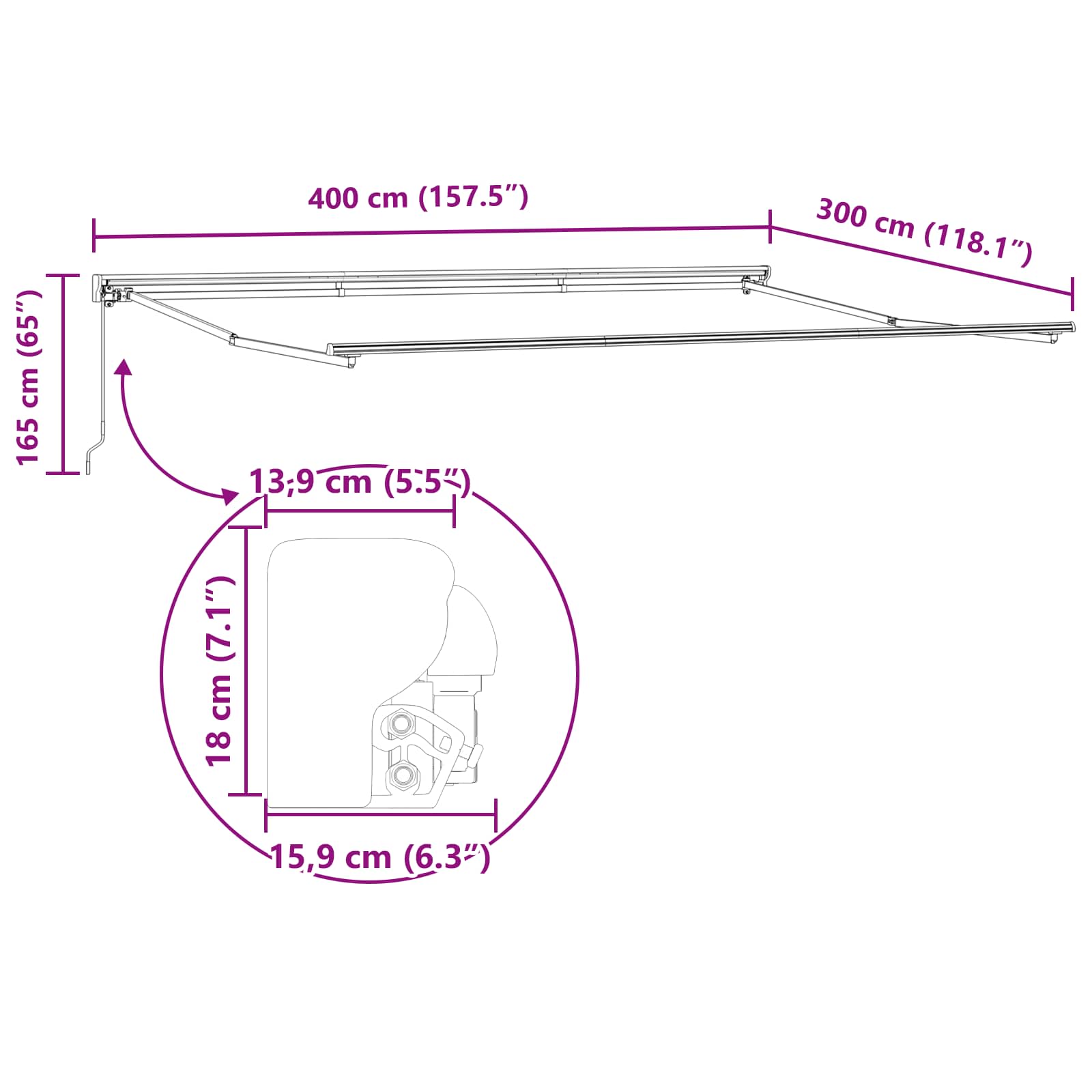 Struttura della tenda Marrone 400 × 300 cm | homemem39