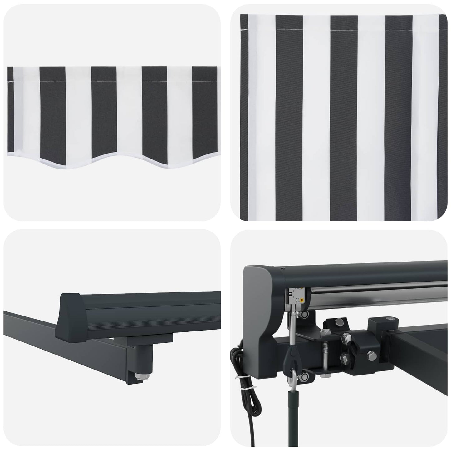 Tenda Retrattile Antracite e Bianco 400 × 300 cm