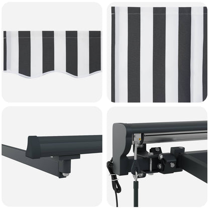 Tenda Retrattile Antracite e Bianco 400 × 300 cm