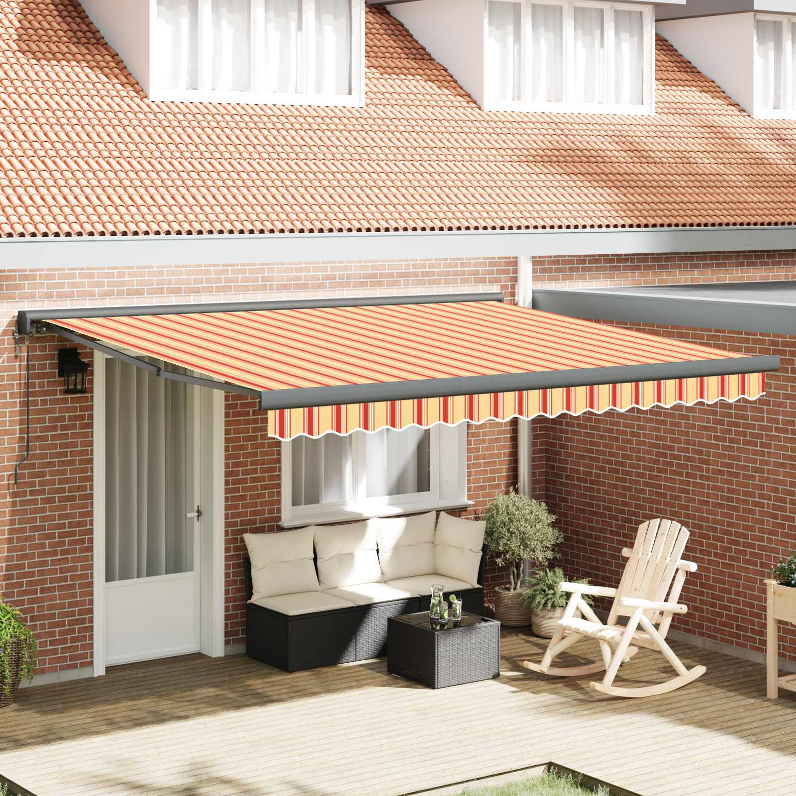 Tenda retrattile Giallo e Arancione 400 x 300 x 165 cm | homemem39