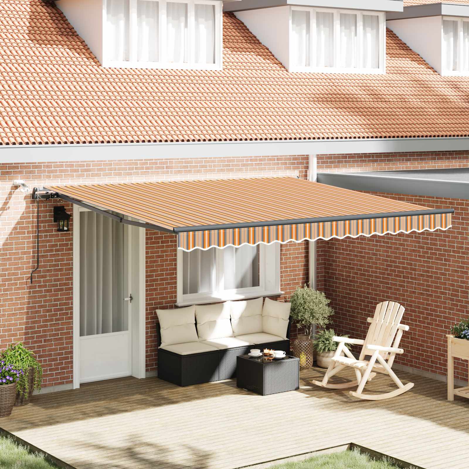 Tenda retrattile Multicolore 400 × 300 cm Poliestere | homemem39