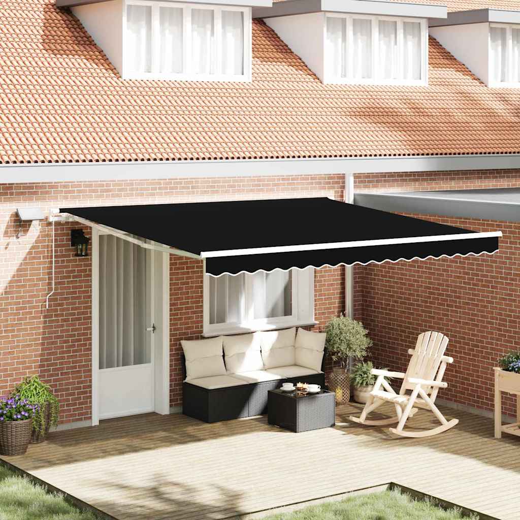 Tenda Retrattile con Nero 400 ×300 cm Tessuto - homemem39
