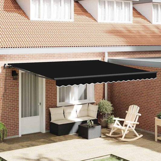Tenda Retrattile Nero 400 × 300 cm Tessuto - homemem39
