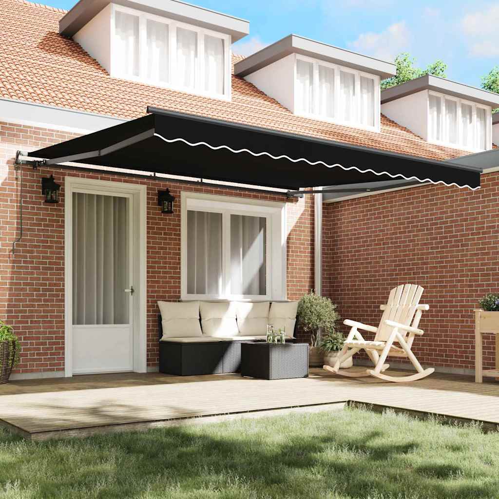 Tenda Retrattile Nero 400 ×300 cm Tessuto - homemem39