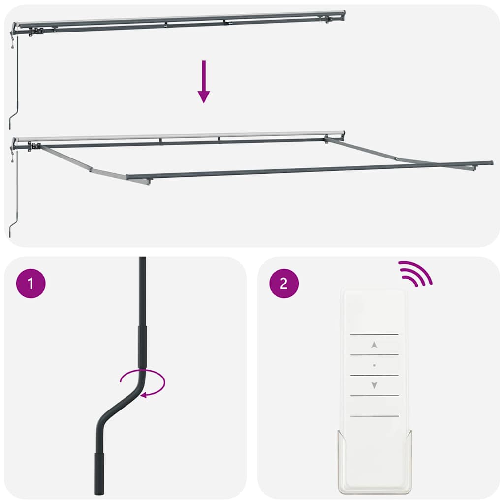 Tenda Retrattile Nero 400 ×300 cm Tessuto - homemem39