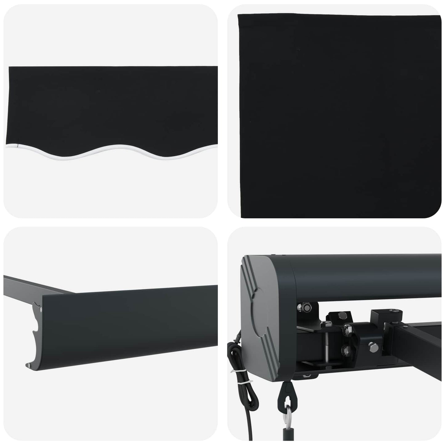 Tenda da Sole Nero 400 x 300 x 165 cm Poliestere e Alluminio