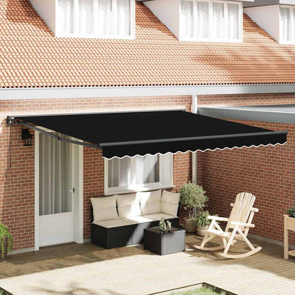 Tenda Retrattile Nero 400 × 300 cm Poliestere e Metallo